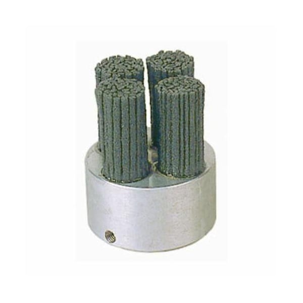 Nylox Disc Brush, Crimped Miniature Rectangle Straight Tufted, 1-3/4 in Brush Dia, 5/8 in Center Hole, Sil 85752 - main